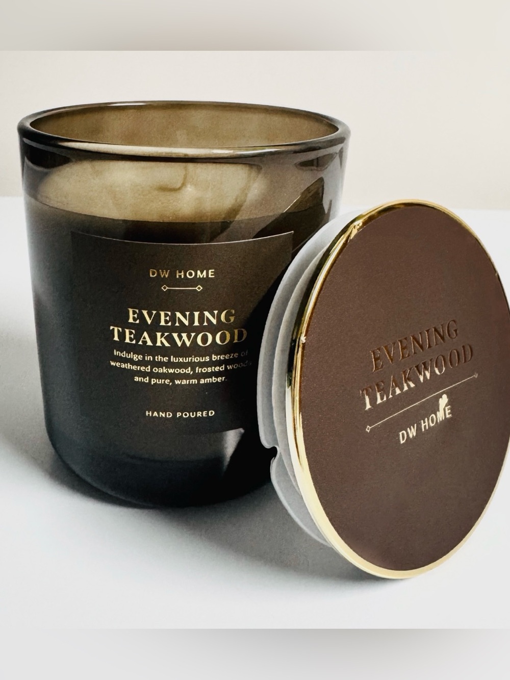 DW Home Evening Teakwood Scented Candle 9 oz Hand Poured NWT
